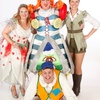 Neil Hurst (Simple Simon) and the cast of Jack and the Beanstalk